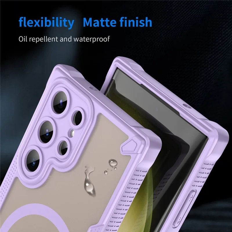 Bulk Purchasing For Samsung Galaxy S23 Ultra Magnetic Case Drop Proof TPU + PC Phone Back Cover - Purple