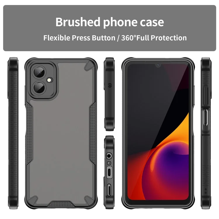 Pour Samsung Galaxy A06 5G Étui Hybride Givré Housse de téléphone - Noir