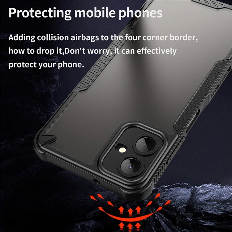 Pour Samsung Galaxy A06 5G Étui Hybride Givré Housse de téléphone - Noir