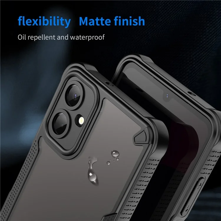 Pour Samsung Galaxy A06 5G Étui Hybride Givré Housse de téléphone - Noir