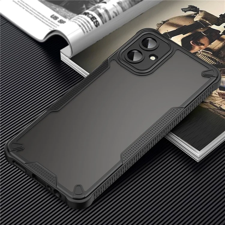 Pour Samsung Galaxy A06 5G Étui Hybride Givré Housse de téléphone - Noir