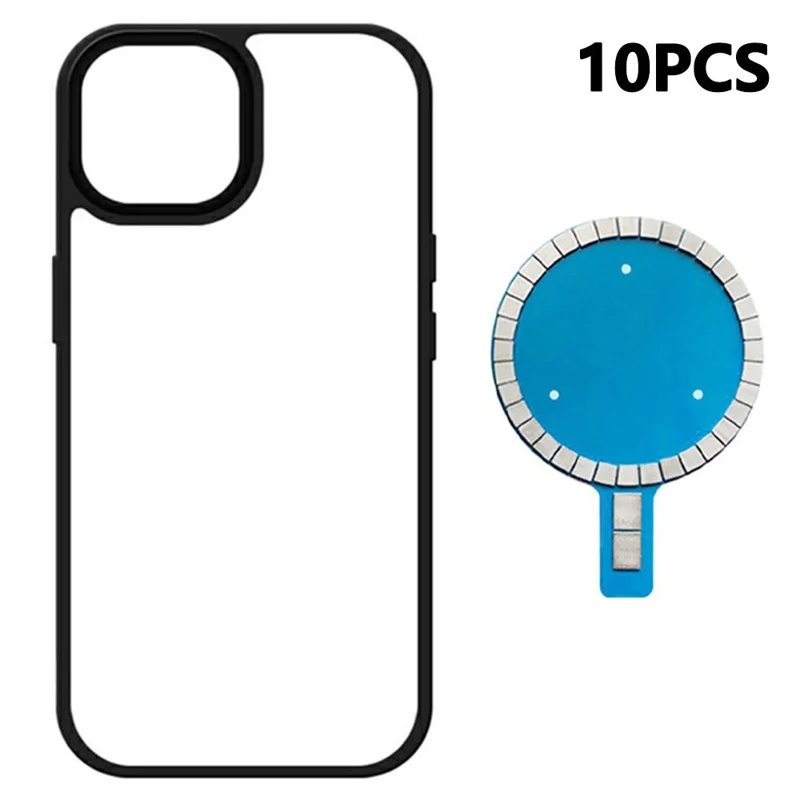 10Pcs For iPhone 12 / 12 Pro Case DIY Blank Heat Transfer TPU + PC Phone Back Cover with Magnetic Ring