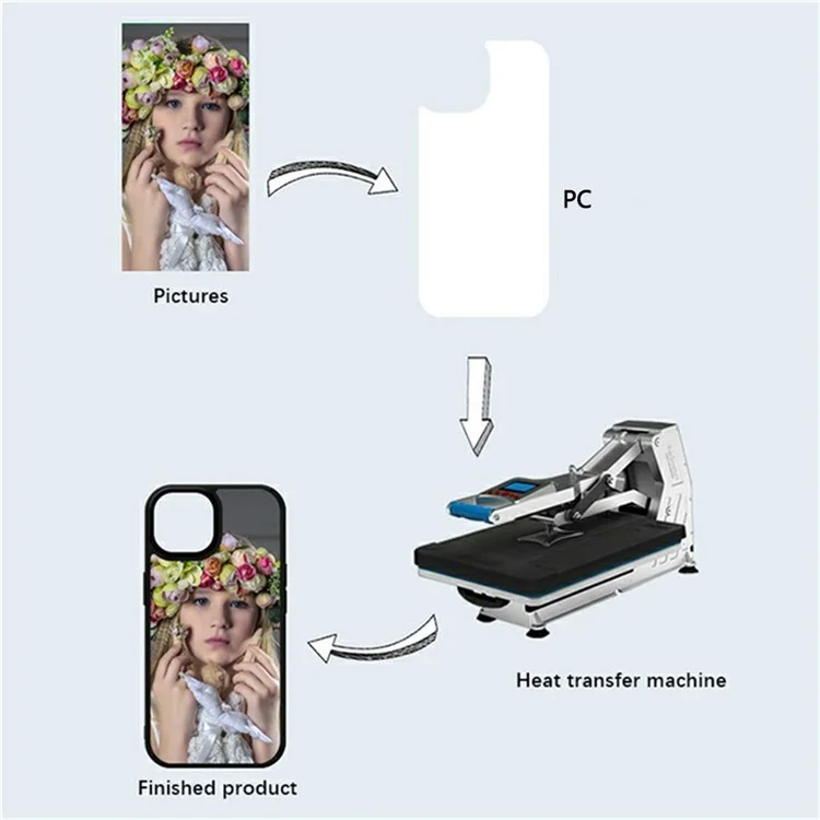 10Pcs For iPhone 13 Pro Case DIY Blank Heat Transfer TPU + PC Phone Back Cover with Magnetic Ring
