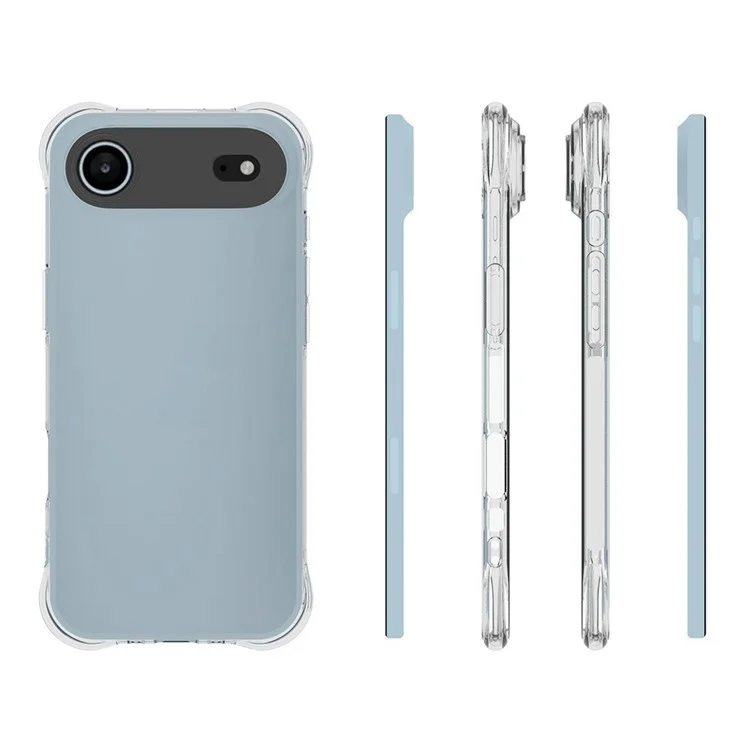 Coque de téléphone transparente en TPU anti-dérapante pour iPhone 17