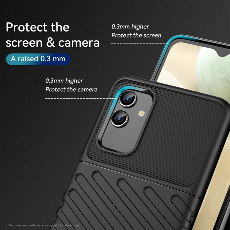 Для Samsung Galaxy M13 5G Thunder Series Coldensed TPU Телефона Твилл Текстура Против Скольжения Телефона - Черный