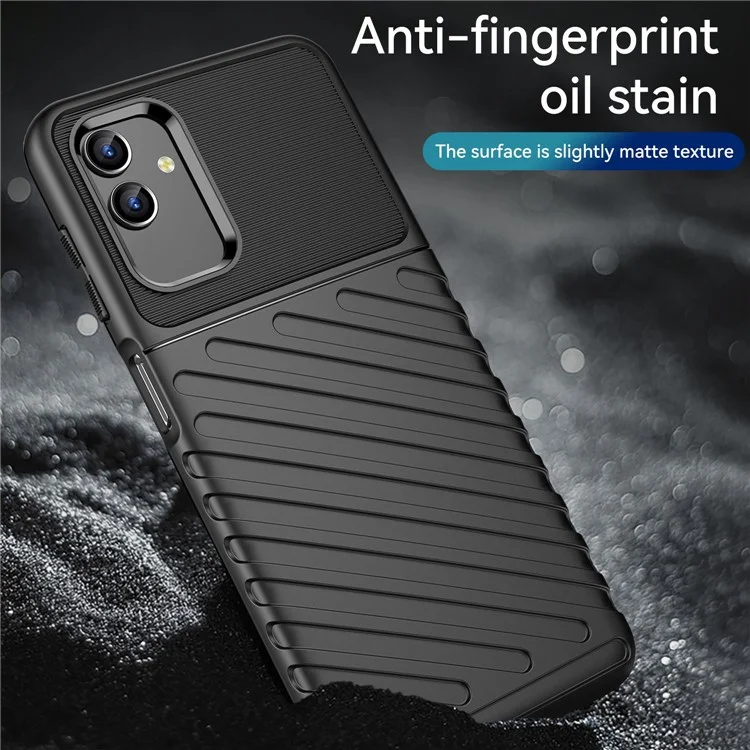 Для Samsung Galaxy M13 5G Thunder Series Coldensed TPU Телефона Твилл Текстура Против Скольжения Телефона - Черный
