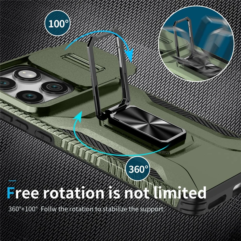 For Motorola Edge (2025) 5G Case Camshield Kickstand TPU + PC Anti-Slip Phone Cover - Green