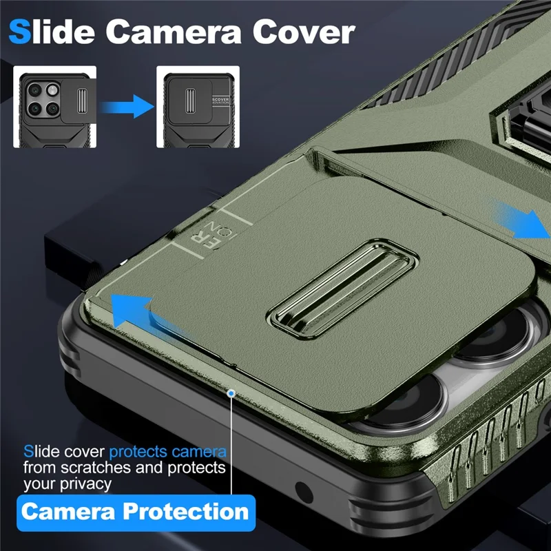 For Motorola Edge (2025) 5G Case Camshield Kickstand TPU + PC Anti-Slip Phone Cover - Green