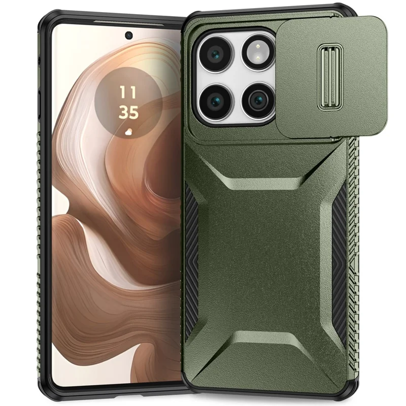 For Motorola Edge (2025) 5G Case Camshield TPU + PC Phone Cover Non-Slip Side Edge - Green