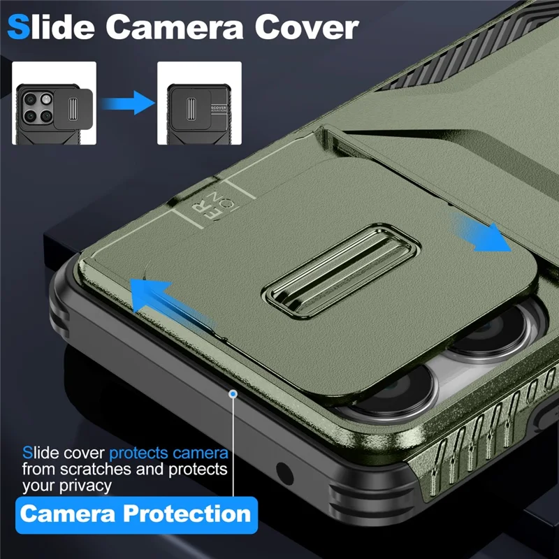For Motorola Edge (2025) 5G Case Camshield TPU + PC Phone Cover Non-Slip Side Edge - Green