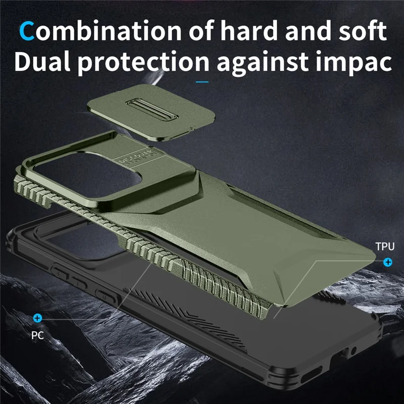 For Motorola Edge (2025) 5G Case Camshield TPU + PC Phone Cover Non-Slip Side Edge - Green