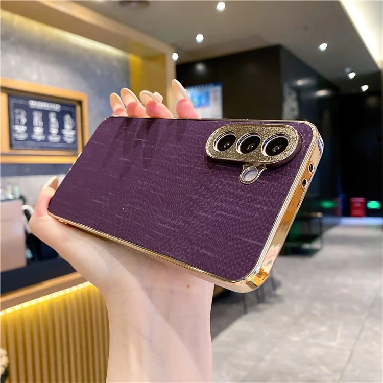 For Samsung Galaxy A56 5G Case Electroplating Shooting Star Pattern PU + TPU + PC Phone Back Cover - Blue