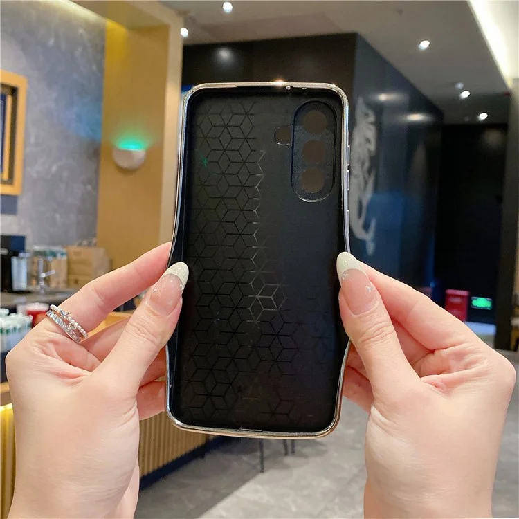 For Samsung Galaxy A56 5G Case Electroplating Shooting Star Pattern PU + TPU + PC Phone Back Cover - Blue