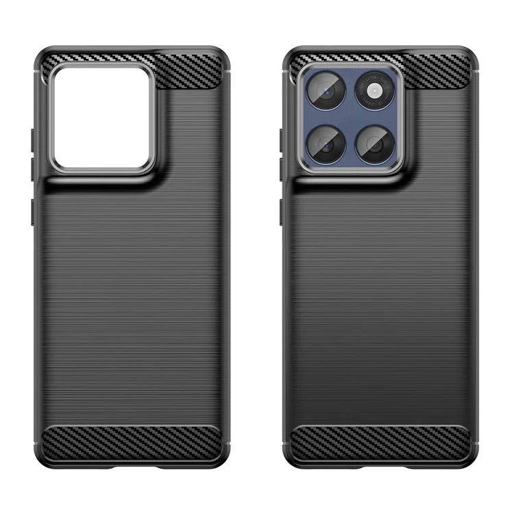 Für Motorola Edge 60 5G / 60 Fusion 5G Hülle Schutzhülle Handyhülle Karbonfaser-Textur gebürstet - Schwarz