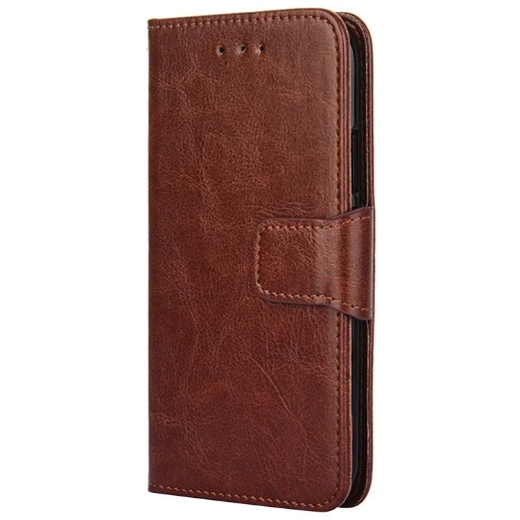 For Xiaomi Redmi A1 4G / A2 4G Full Protection Textured PU Leather Phone Case Wallet Stand Folio Flip Cover - Brown