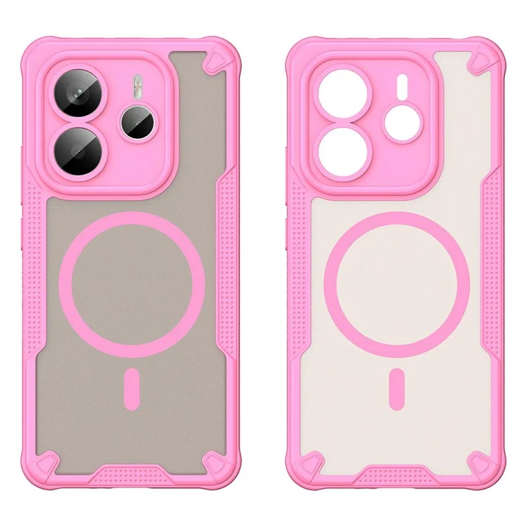 For Xiaomi Redmi Note 14 5G Magnetic Case Compatible with MagSafe TPU + PC Phone Back Cover - Pink