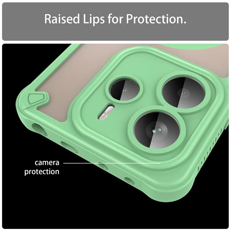 Pour Xiaomi Redmi Note 14 5G Étui Magnétique Compatible avec MagSafe TPU + PC Coque Arrière de Téléphone - Vert