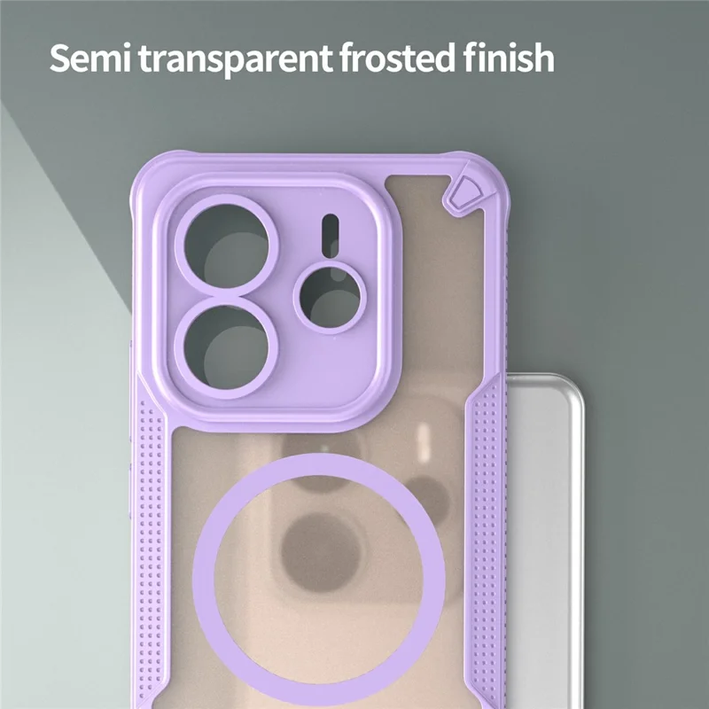 For Xiaomi Redmi Note 14 5G Magnetic Case TPU + PC Phone Back Cover - Purple