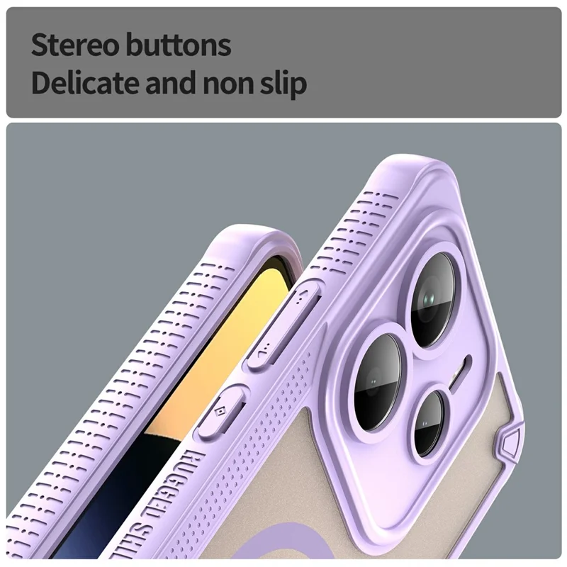 For Xiaomi Redmi Note 14 5G Magnetic Case TPU + PC Phone Back Cover - Purple