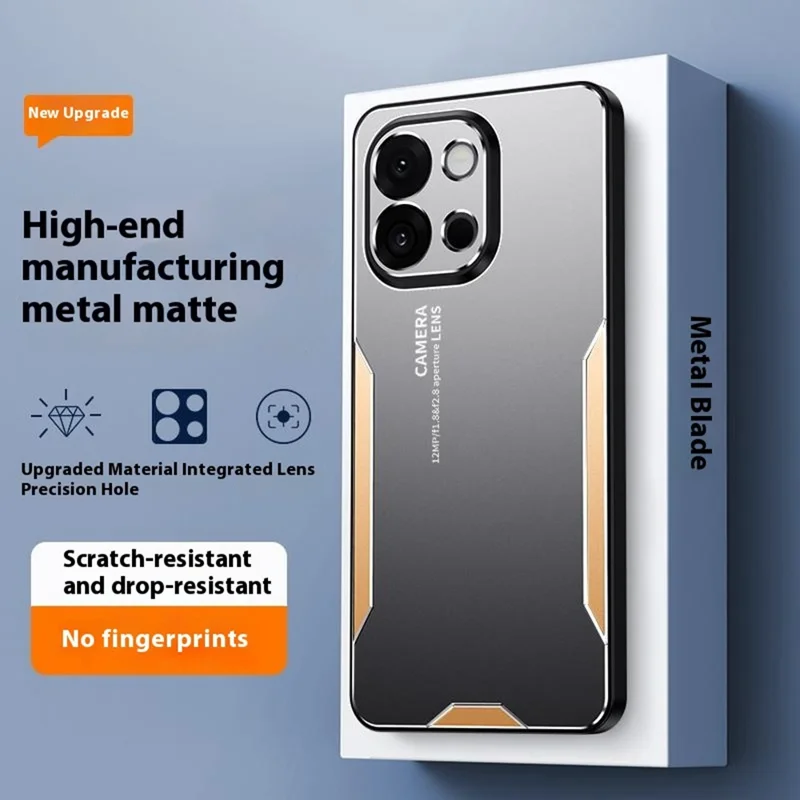 For OnePlus 13T 5G Phone Case Aluminium Alloy TPU PC Back Cover - Gold