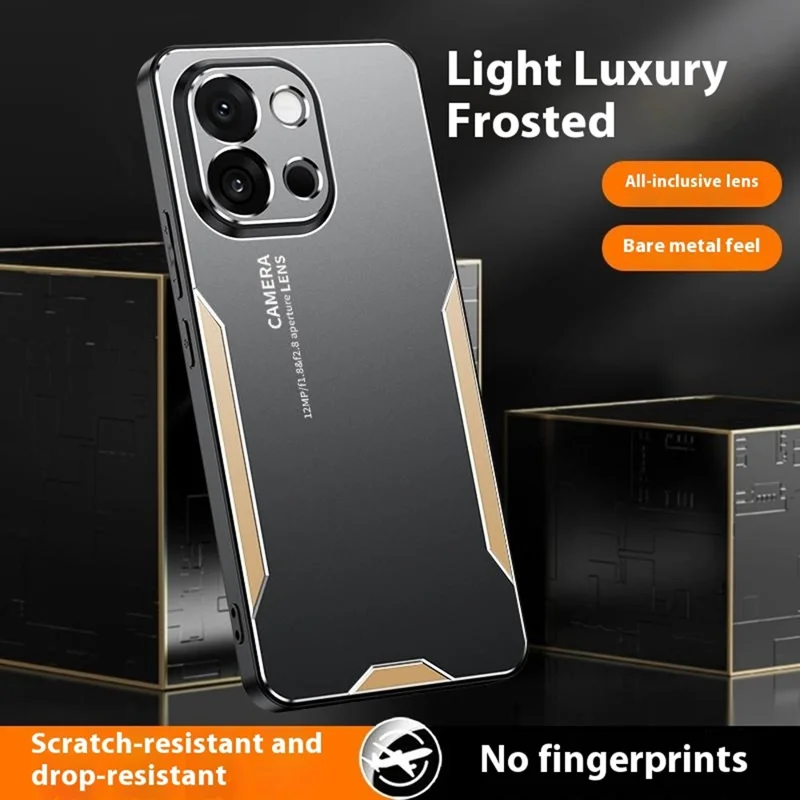 For OnePlus 13T 5G Phone Case Aluminium Alloy TPU PC Back Cover - Gold