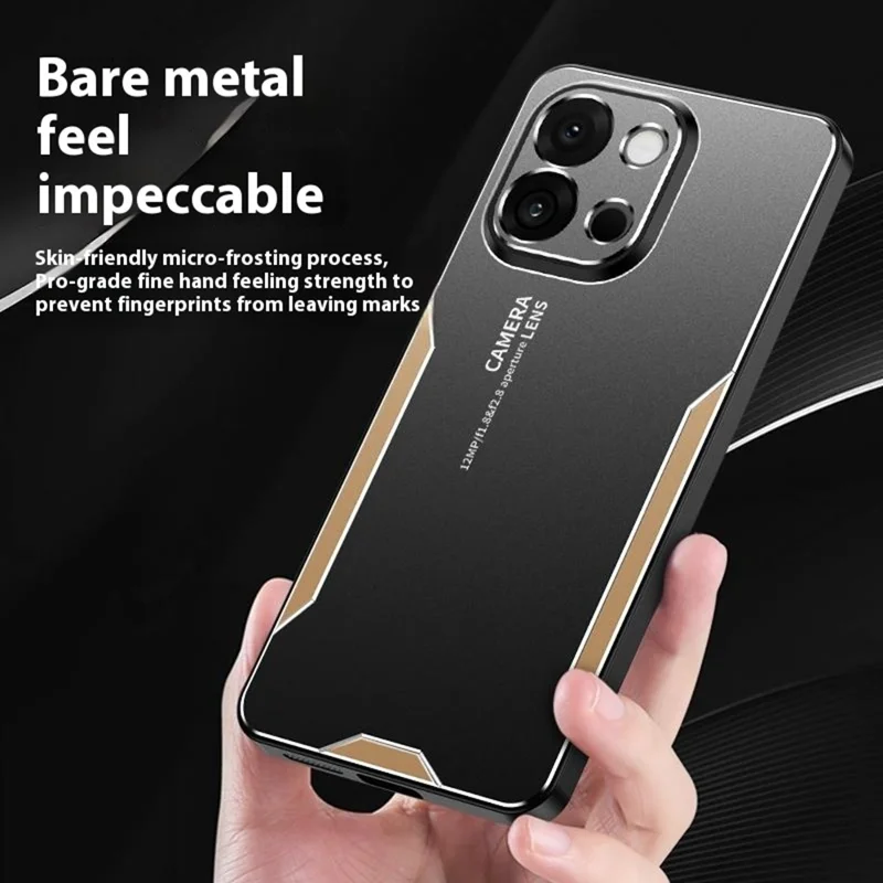For OnePlus 13T 5G Phone Case Aluminium Alloy TPU PC Back Cover - Gold