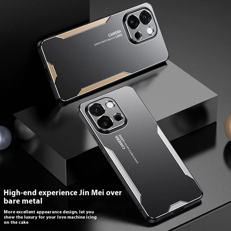 For OnePlus 13T 5G Phone Case Aluminium Alloy TPU PC Back Cover - Gold