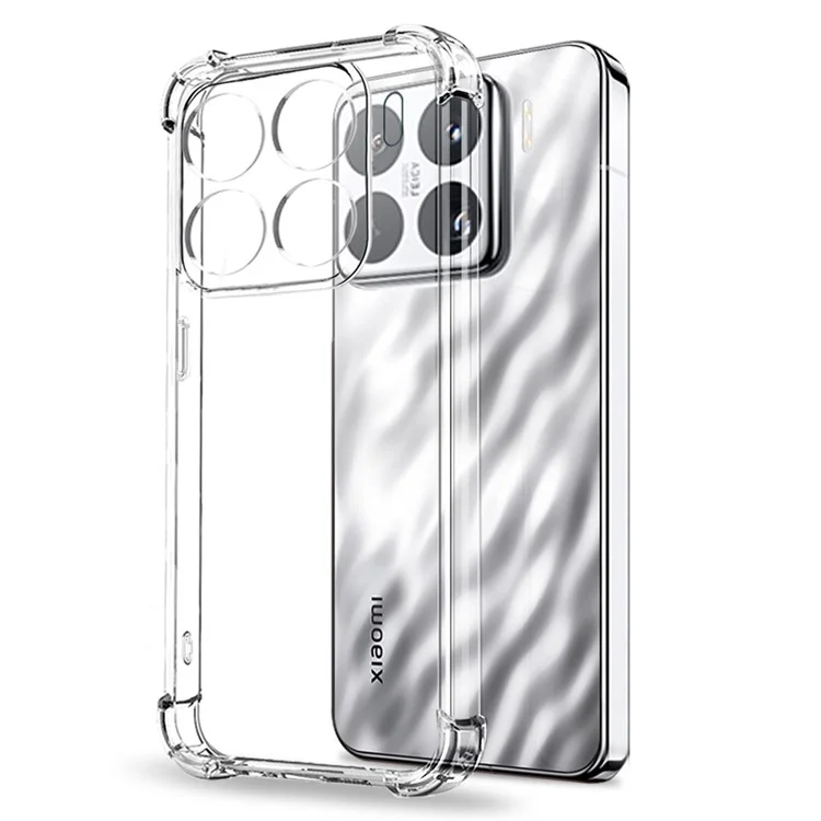 NORTHJO For Xiaomi 15 Pro Case Shockproof TPU Clear Phone Cover with 3D Curved Tempered Glass