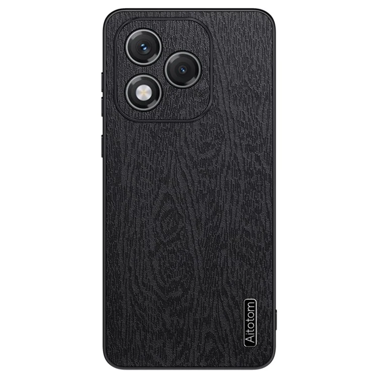 Cover per Honor 400 Lite in Similpelle con Texture Legno - Nero