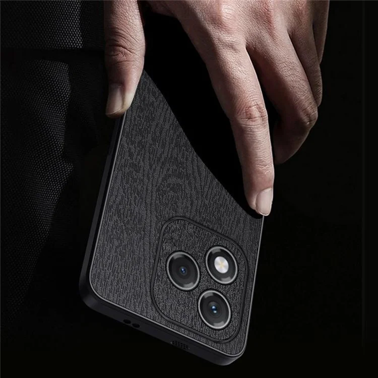 Cover per Honor 400 Lite in Similpelle con Texture Legno - Nero