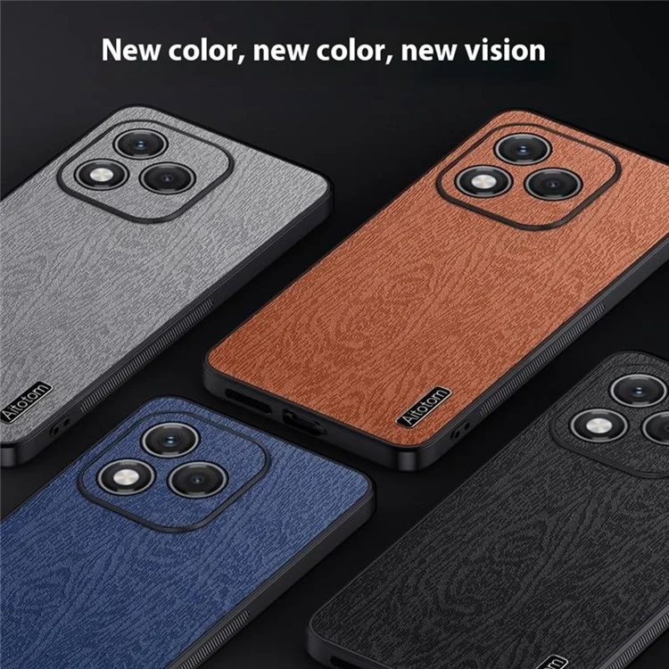 Cover per Honor 400 Lite in Similpelle con Texture Legno - Nero