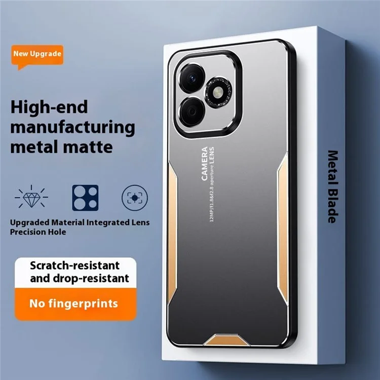 For Honor X60i 5G Handyhülle aus Aluminium-Legierung TPU PC Rückseite - Gold