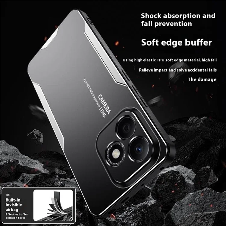 For Honor X60i 5G Handyhülle aus Aluminium-Legierung TPU PC Rückseite - Gold