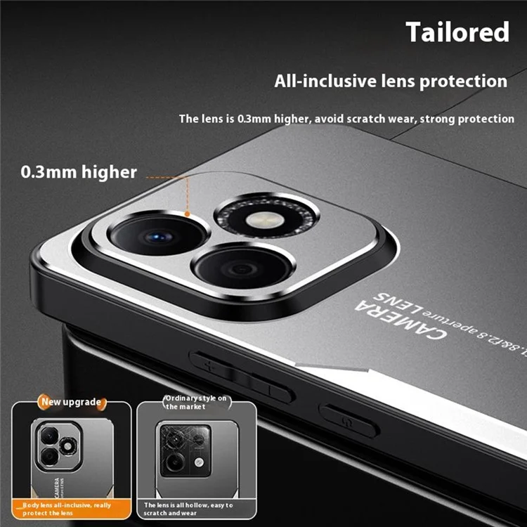For Honor X60i 5G Handyhülle aus Aluminium-Legierung TPU PC Rückseite - Gold