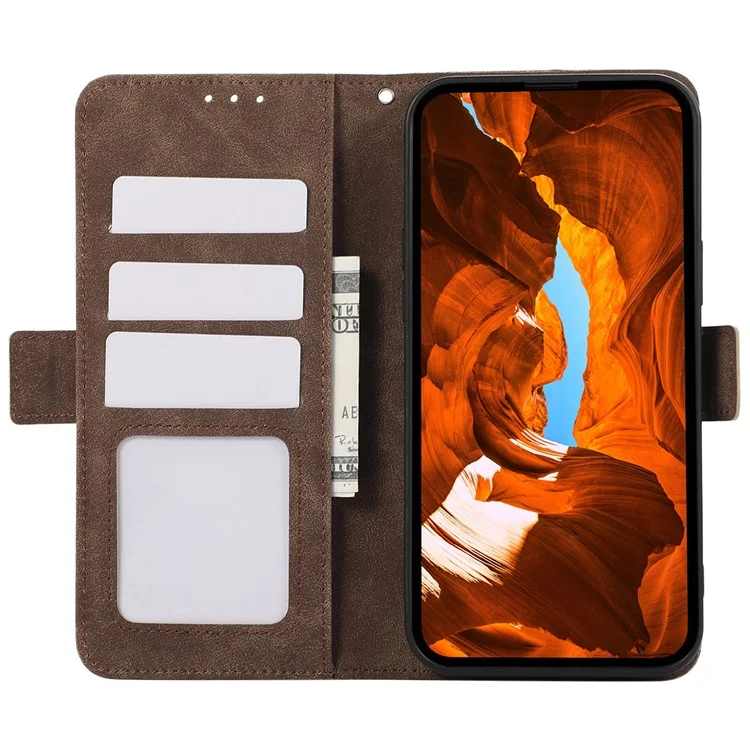 ABEEL для Sony Xperia 1 VII Чехол из искусственной кожи с подставкой и защитой RFID - Коричневый