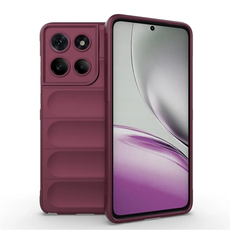 For Motorola Edge 60 Stylus 5G Case Anti-Drop Soft TPU Rugged Phone Back Cover - Wine Red