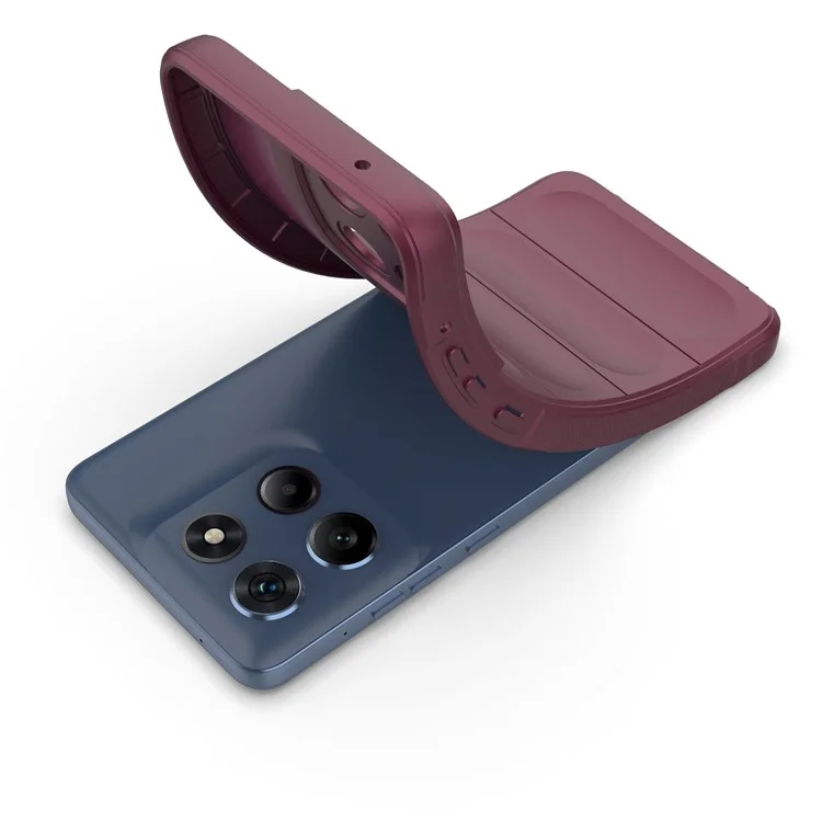 For Motorola Edge 60 Stylus 5G Case Anti-Drop Soft TPU Rugged Phone Back Cover - Wine Red