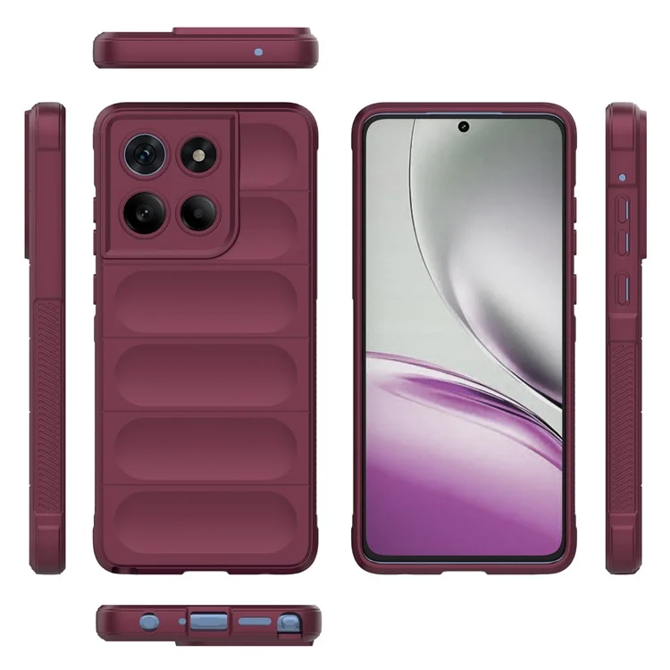 For Motorola Edge 60 Stylus 5G Case Anti-Drop Soft TPU Rugged Phone Back Cover - Wine Red