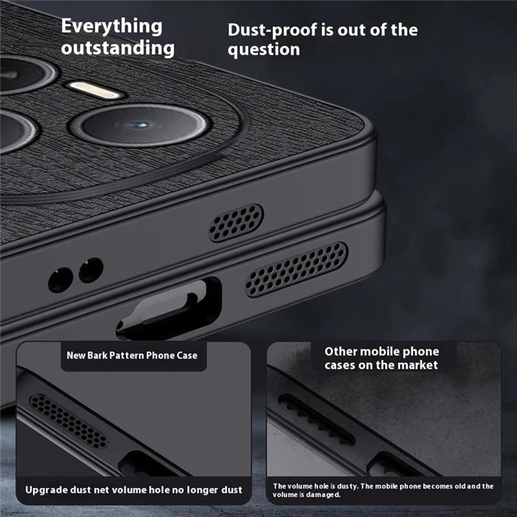For Honor Power 5G Hülle Holzstruktur PU-Leder Beschichtete PC TPU Handyhülle - Schwarz