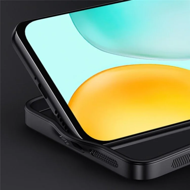 Funda para Honor Play 60 5G con Textura de Madera, Cuero Sintético y Carcasa de PC y TPU - Negro