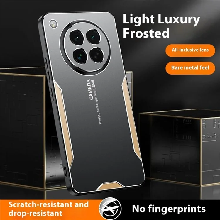 Capa para Oppo Find X8s 5G em Liga de Alumínio com TPU e PC - Dourada