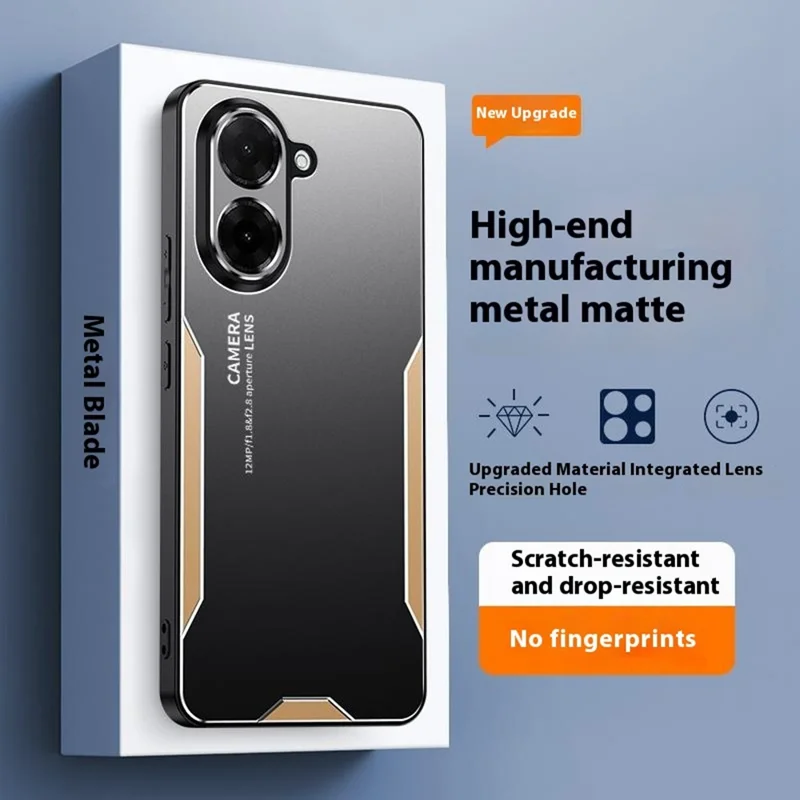 For Xiaomi Redmi A5 4G (171.7mm) Phone Case Aluminium Alloy TPU PC Back Cover - Gold