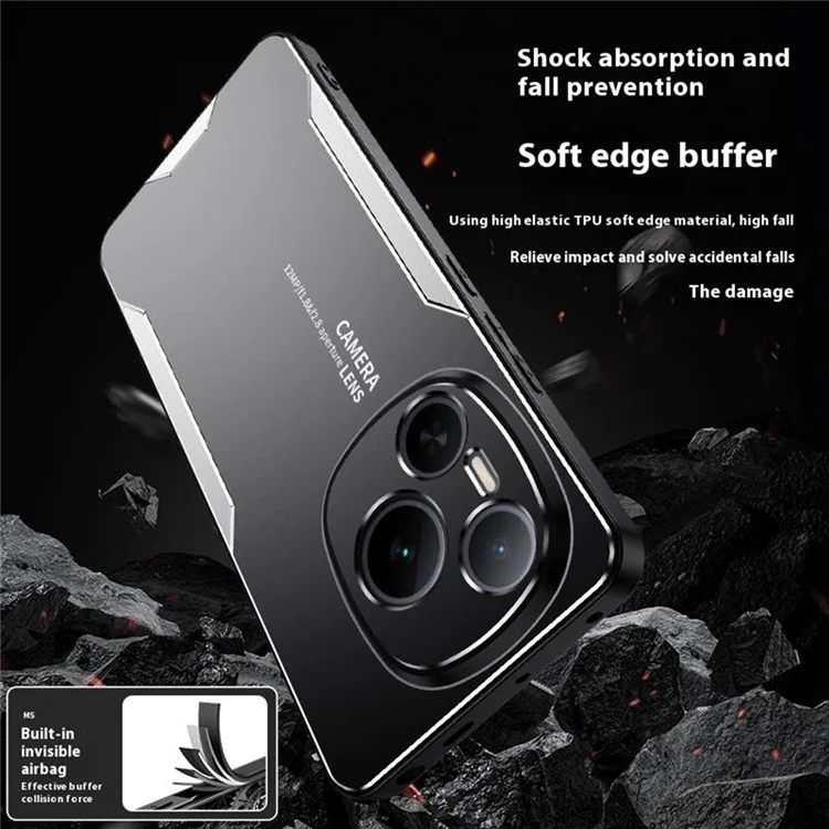 For Honor Power 5G Handyhülle aus Aluminium-Legierung TPU PC Rückseite - Gold