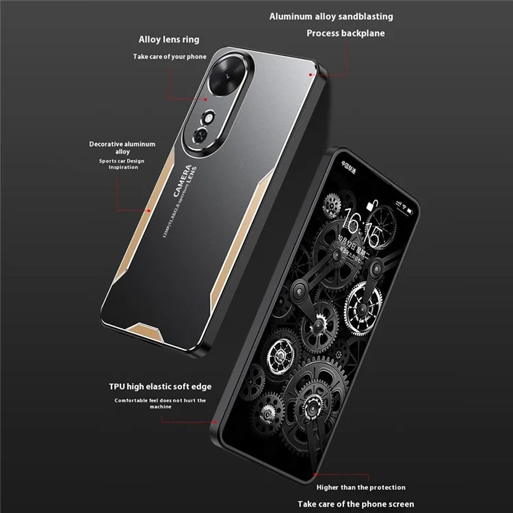 Cover per Honor Play 60 5G in Lega di Alluminio e TPU PC - Oro