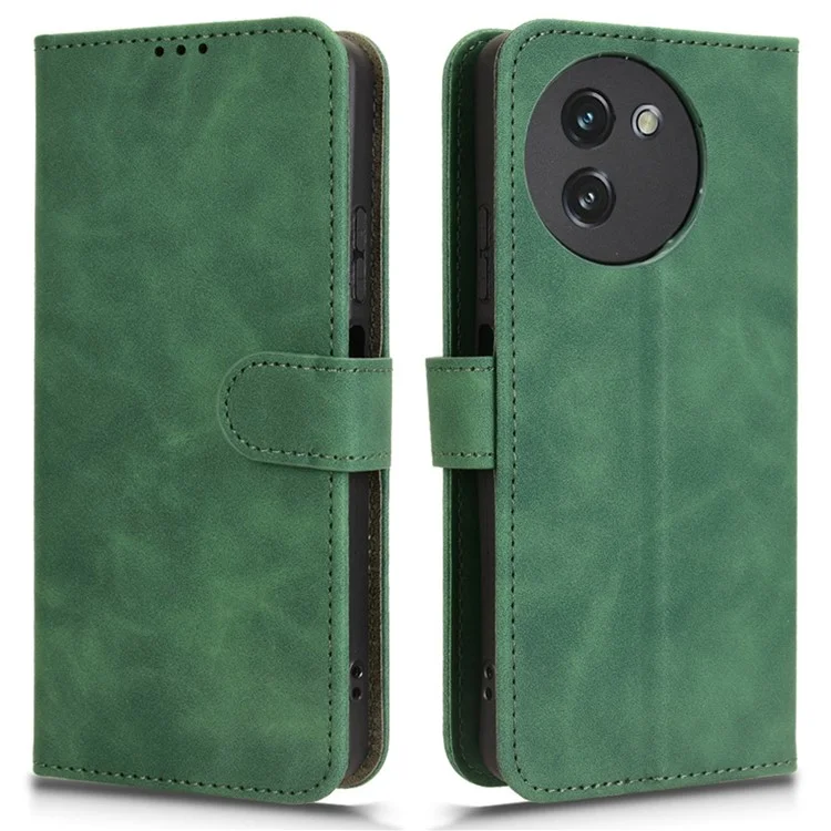Pour Doogee Note 59 Pro / Note 59 Étui en cuir à sensation de peau, anti-chute, portefeuille à rabat - Vert
