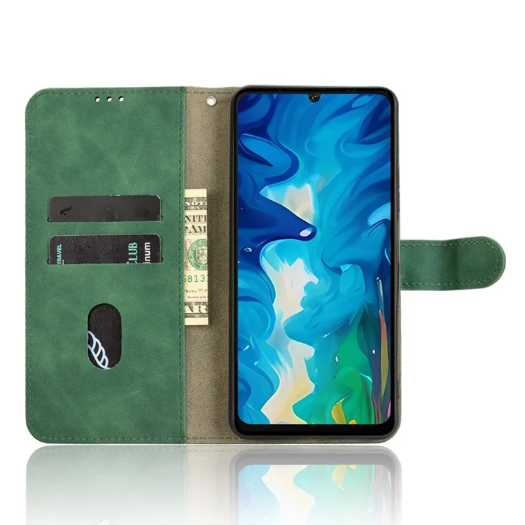 Pour Doogee Note 59 Pro / Note 59 Étui en cuir à sensation de peau, anti-chute, portefeuille à rabat - Vert