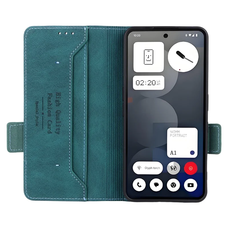 For Nothing Phone (3a) Pro Case Leather Wallet Flip Phone Cover with Hardware Decor - Blue