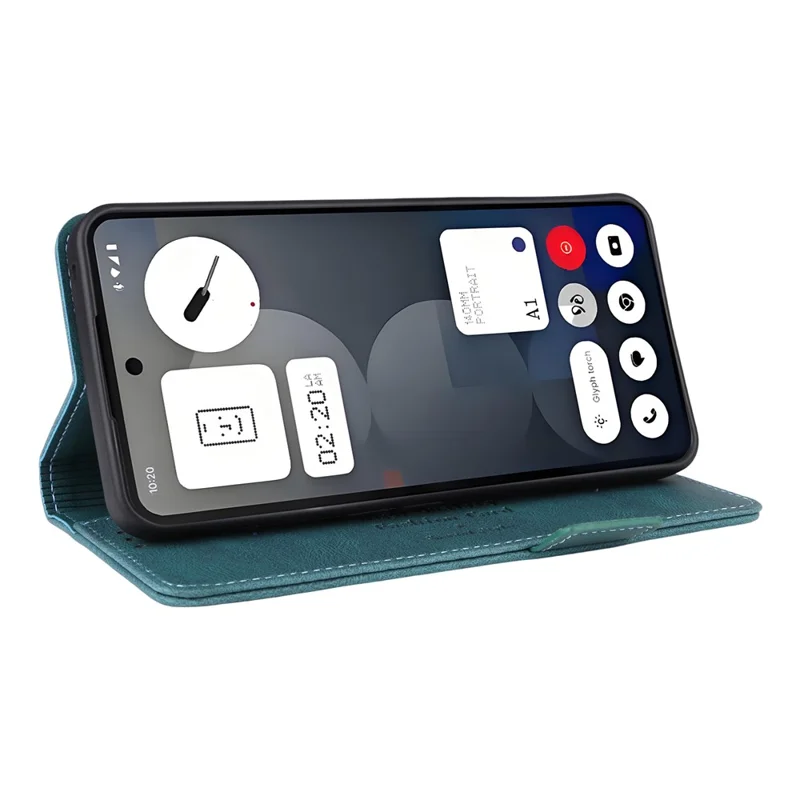 For Nothing Phone (3a) Pro Case Leather Wallet Flip Phone Cover with Hardware Decor - Blue