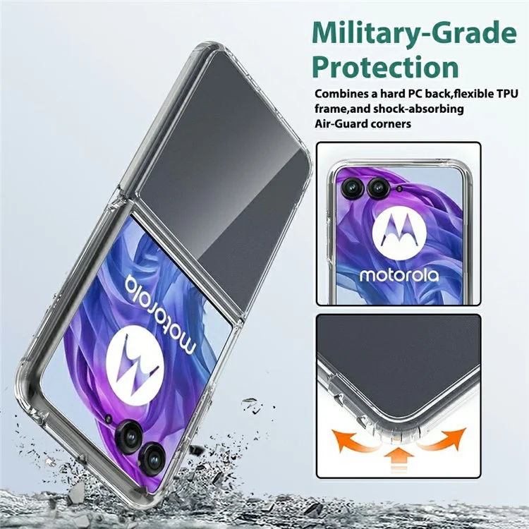 Capa para Motorola Razr 60 Ultra / Razr Ultra 2025, de TPU + acrílico transparente, design integrado