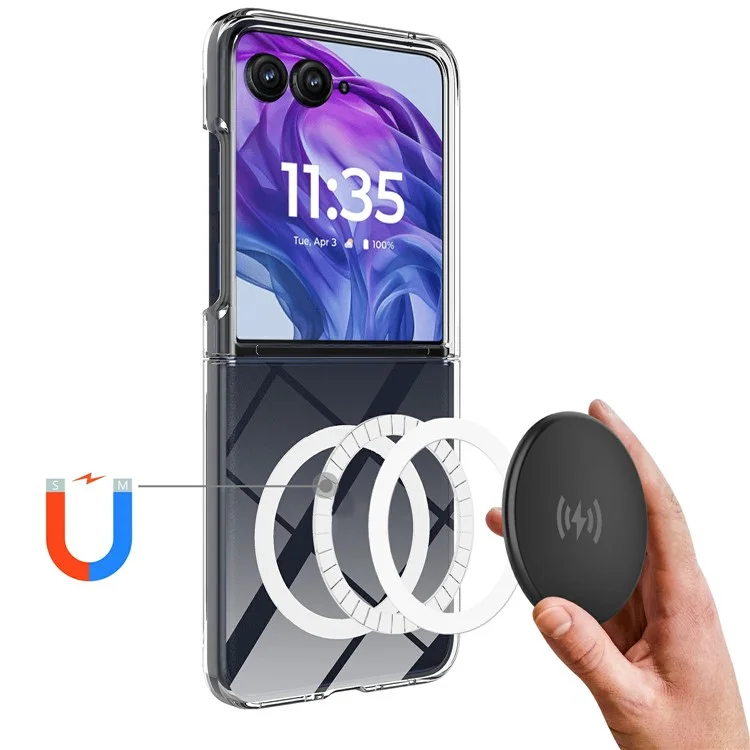 Чехол для Motorola Razr+ 2025 из ТПУ и акрила с магнитным креплением, совместимый с MagSafe
